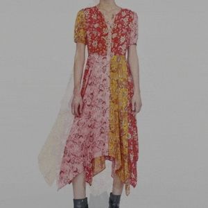 Zara patchwork midi dress